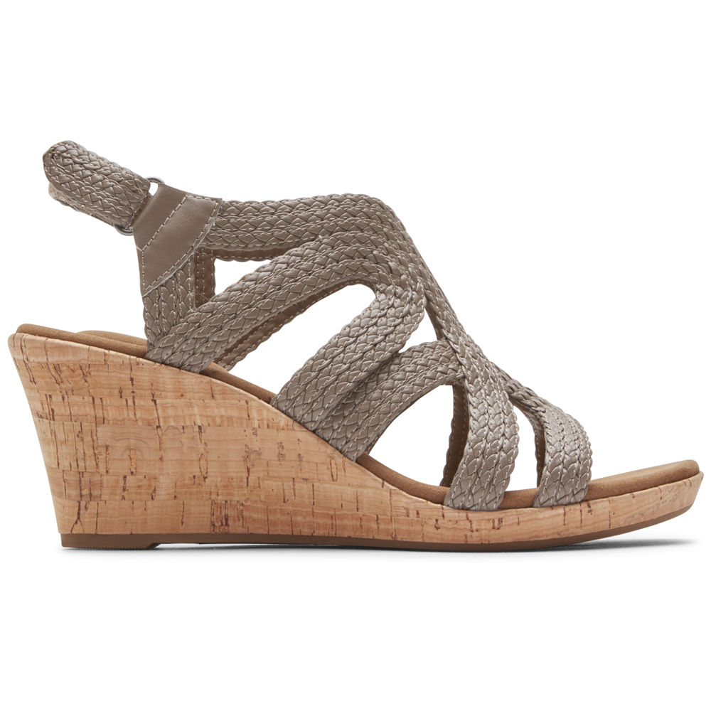 Rockport Sandaler Dame Grå - Briah Braided - FQYS38107